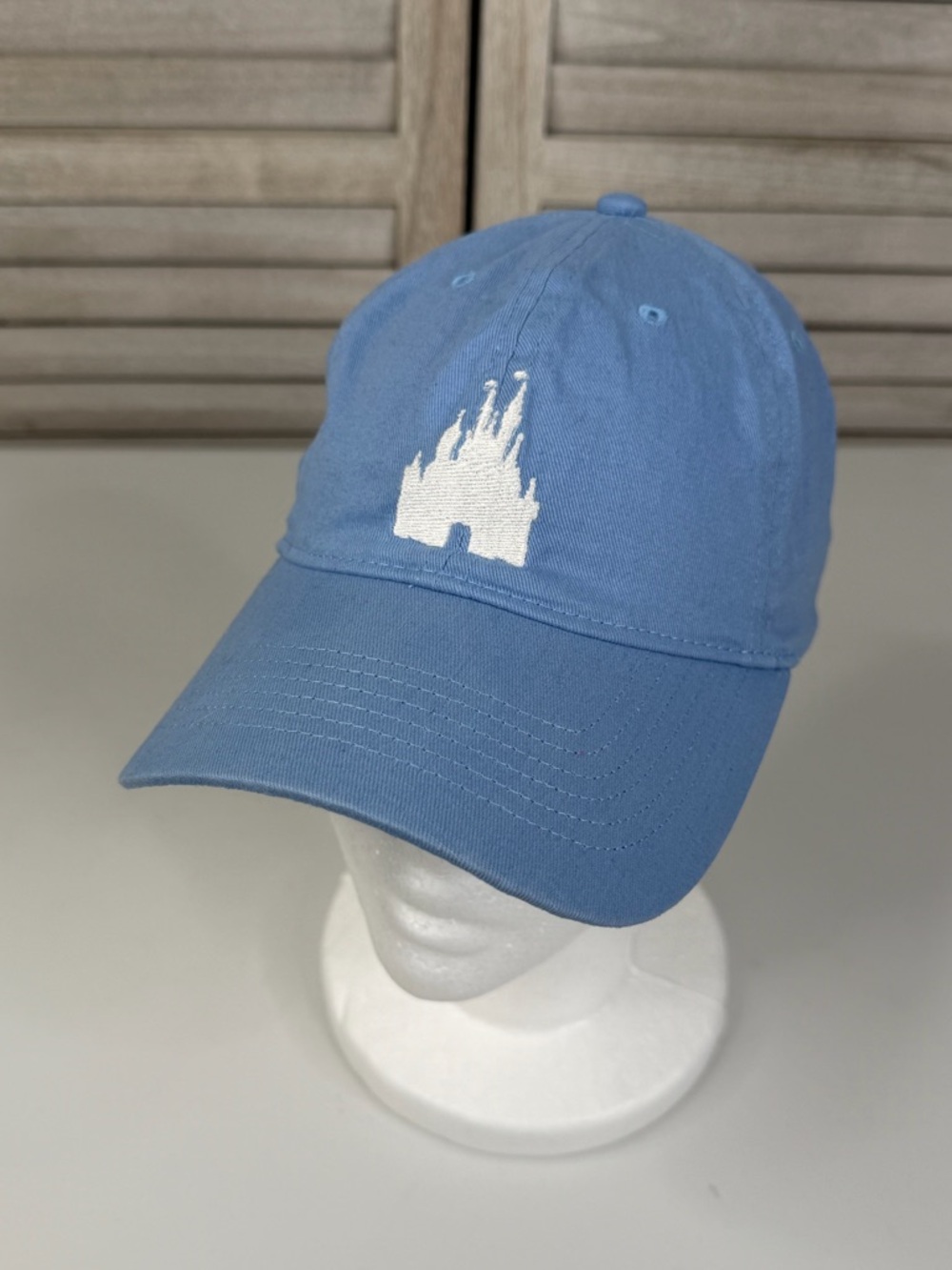 DISNEY Magic Kingdom Cinderella Castle Embroidered Dad Hat Blue/White-OS